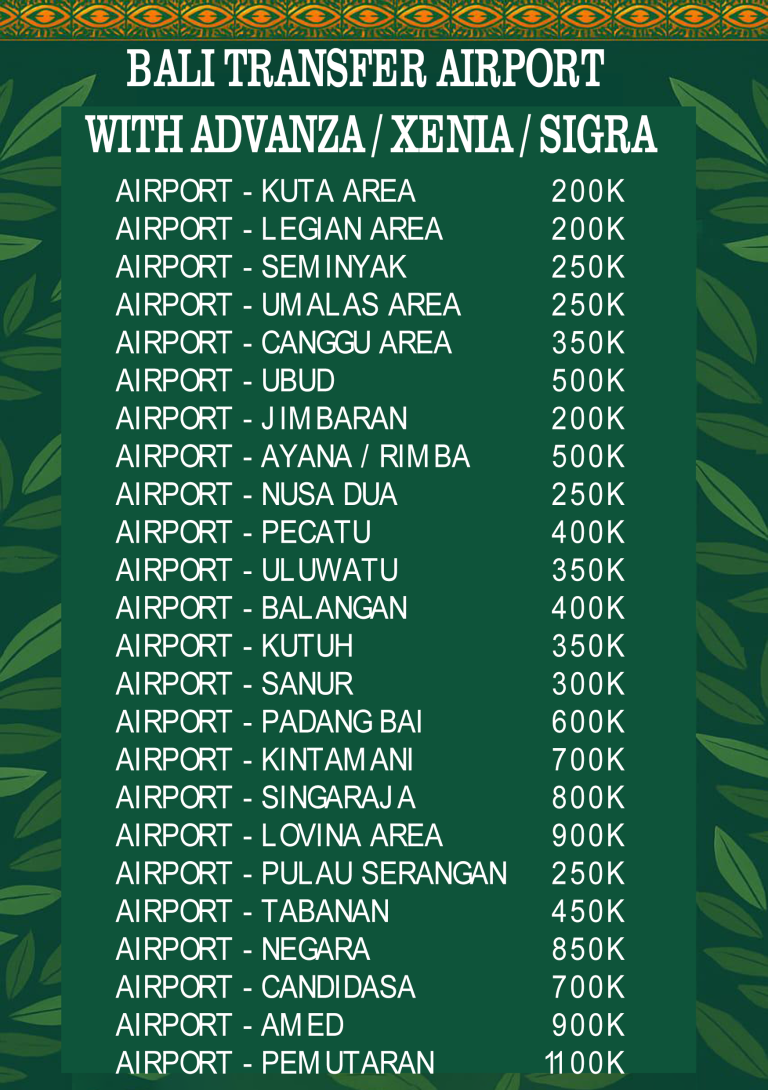 TRANSFER AIRPORT ONE WAY WITH ADVANZA